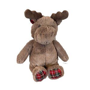 Cloud B Dreamy Hugginz Moose Plush Brown Red Plaid Feet 15” Stuffed Animal
